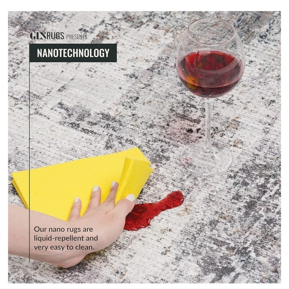 454GLN Rugs Stain Resistant Machine Washable Area Rug - Vintage Boho Distressed - Picture 5 of 15